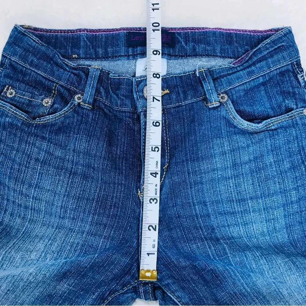 LEVI’S Girls Skinny Jeans Slim Fit Dark Wash Distressed Size 16‎ Slim
